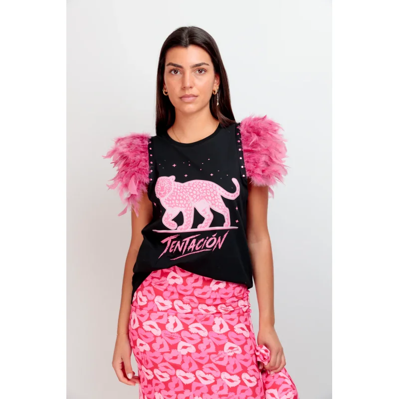 CAMISETA PLUMAS TIGER LIPS