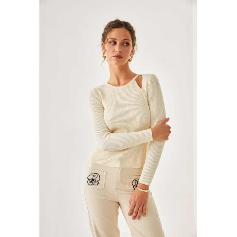 JERSEY CUT OUT BOTONES